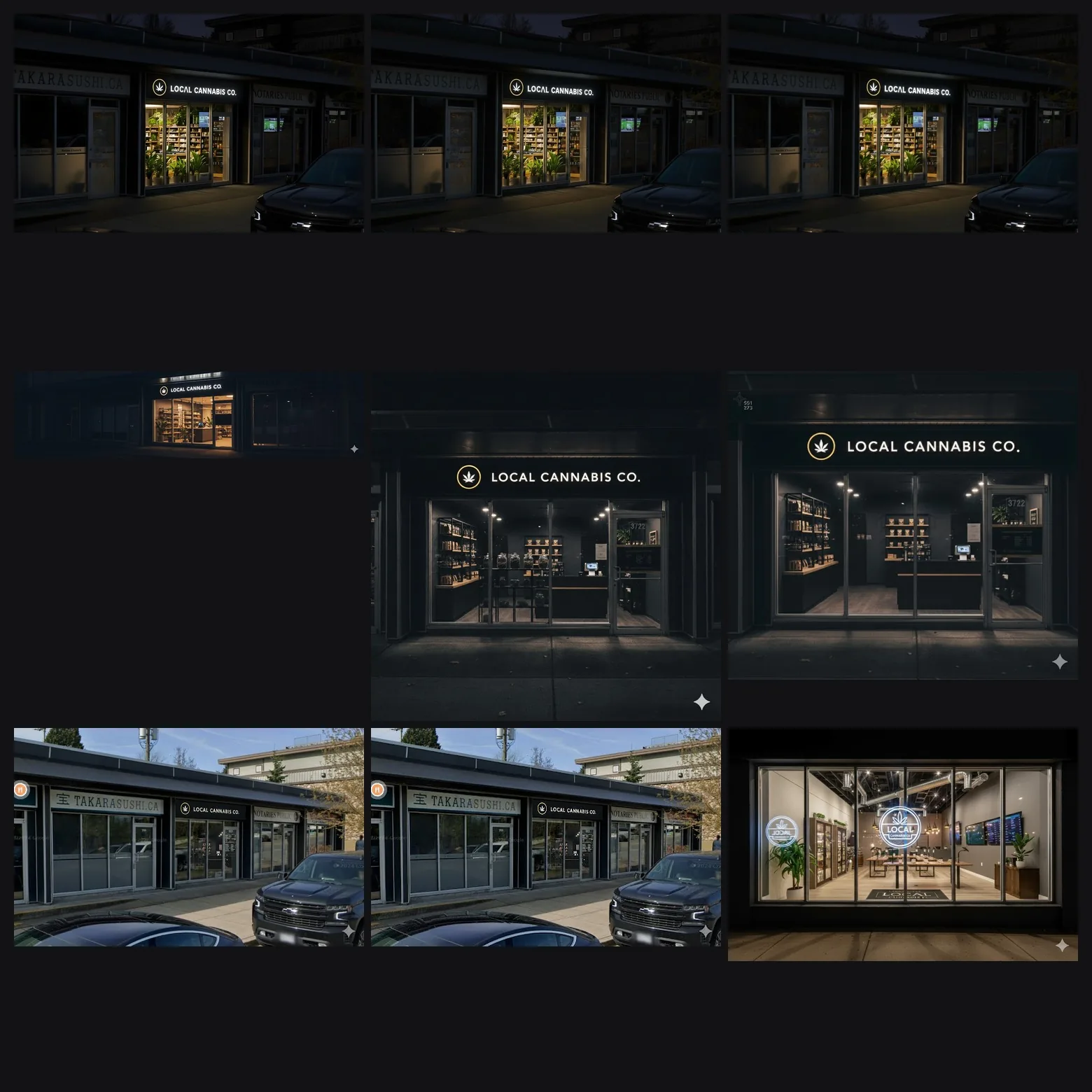 A grid of Reddit ad creative built as test variants: storefront, haul, maps and craft-drop executions.